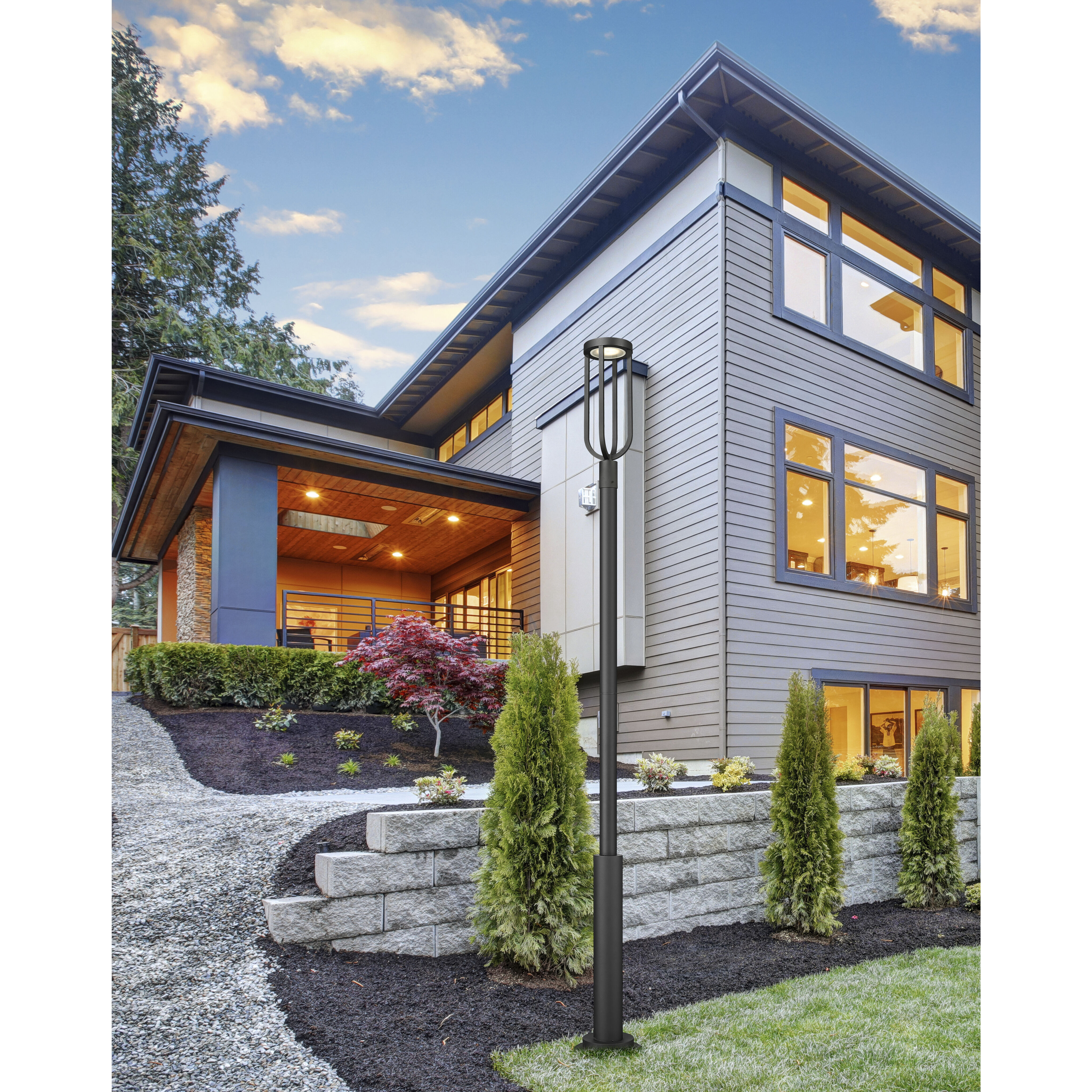 Leland LED 118.25 inch Sand Black Outdoor Post Mounted Fixture