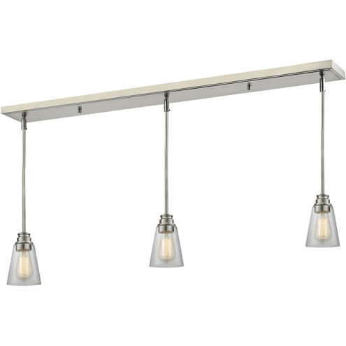 Annora 3 Light 47.5 inch Brushed Nickel Linear Chandelier Ceiling Light