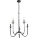 Allistair 5 Light 24 inch Matte Black Chandelier Ceiling Light