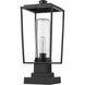 Sheridan 1 Light 19.75 inch Black Outdoor Pier Mounted Fixture in Seedy Glass