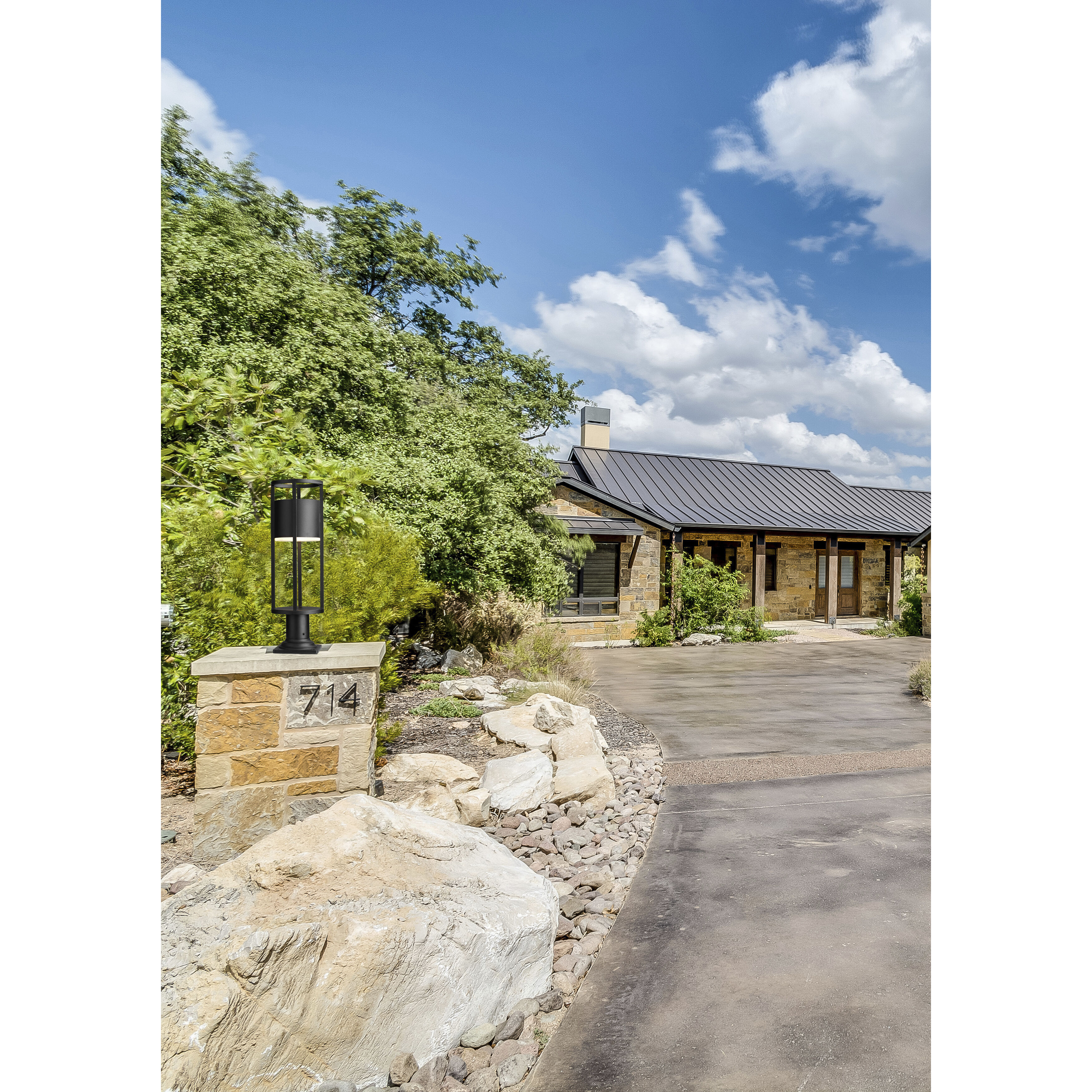 Luca LED 23.75 inch Black Outdoor Pier Mounted Fixture