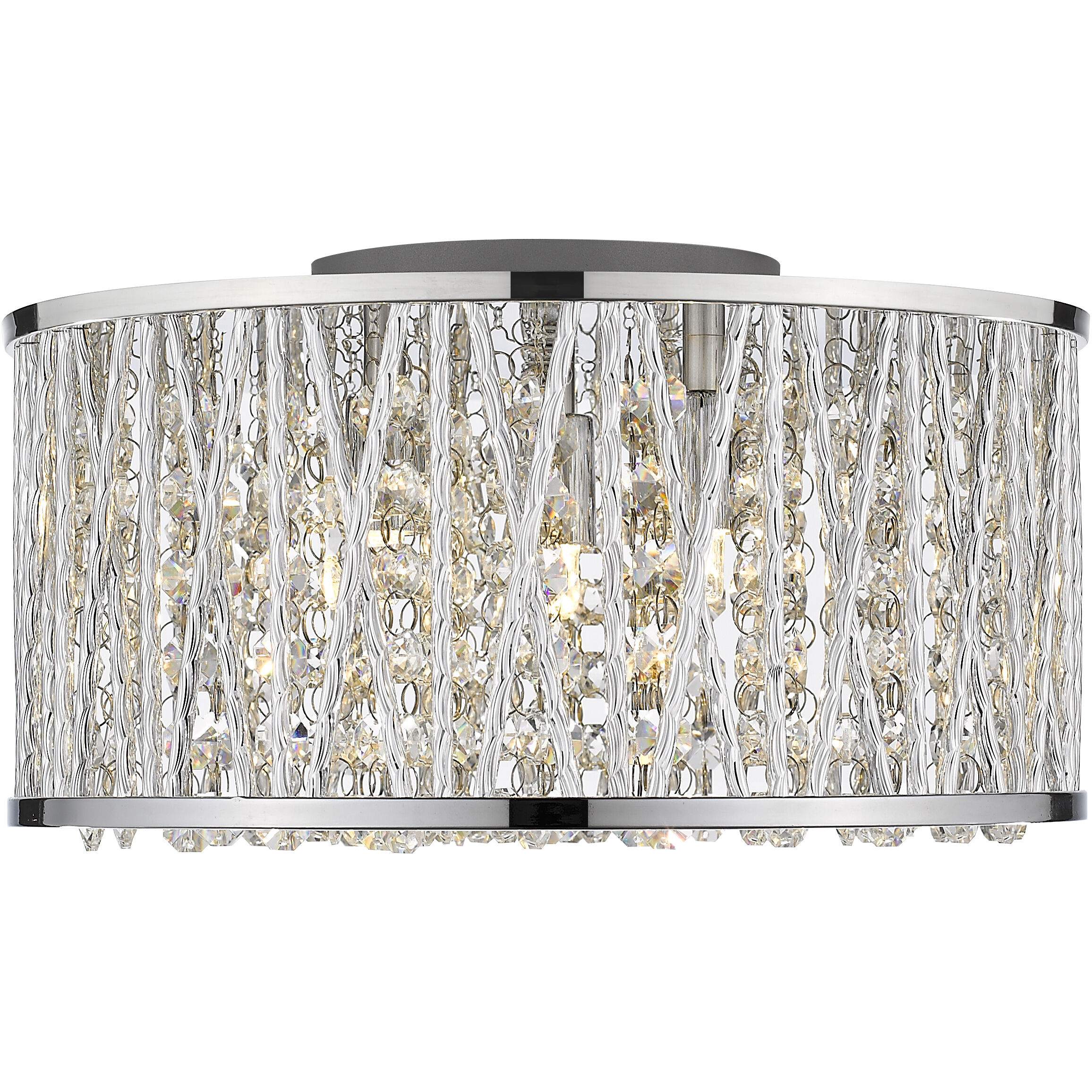 Terra 3 Light 12 inch Chrome Flush Mount Ceiling Light in 3.5