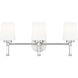 Henri 3 Light 24 inch Brushed Nickel Bathroom Vanity Wall Light