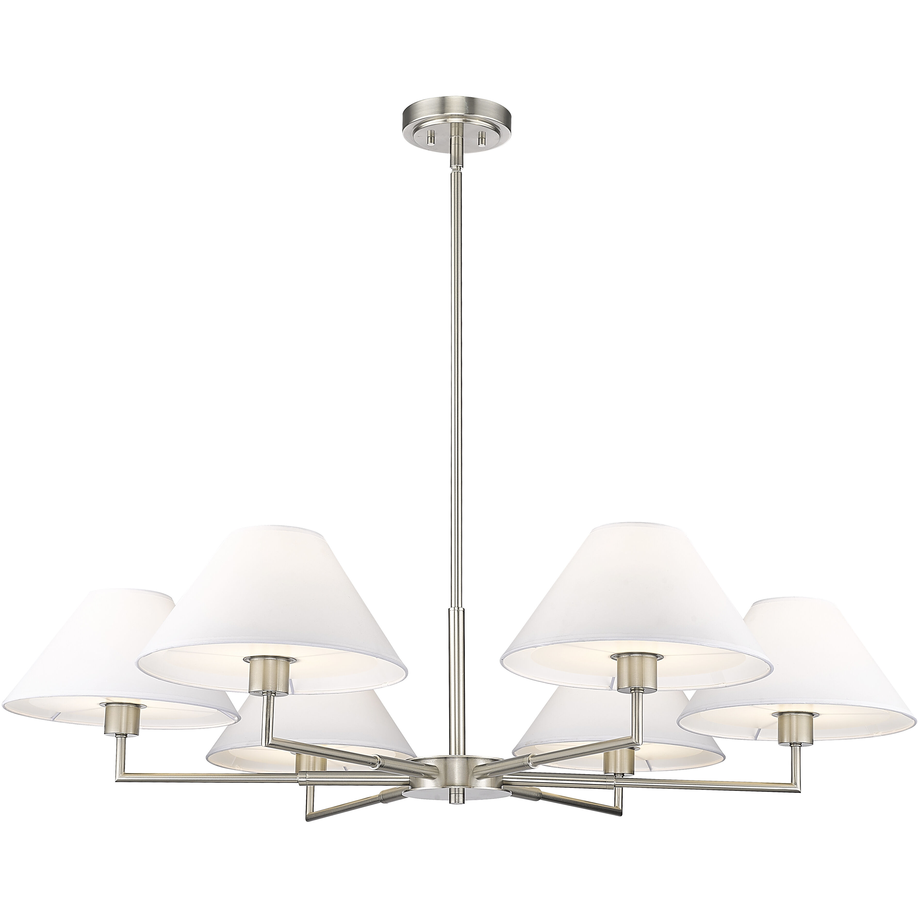 Leila 6 Light 44 inch Brushed Nickel Chandelier Ceiling Light