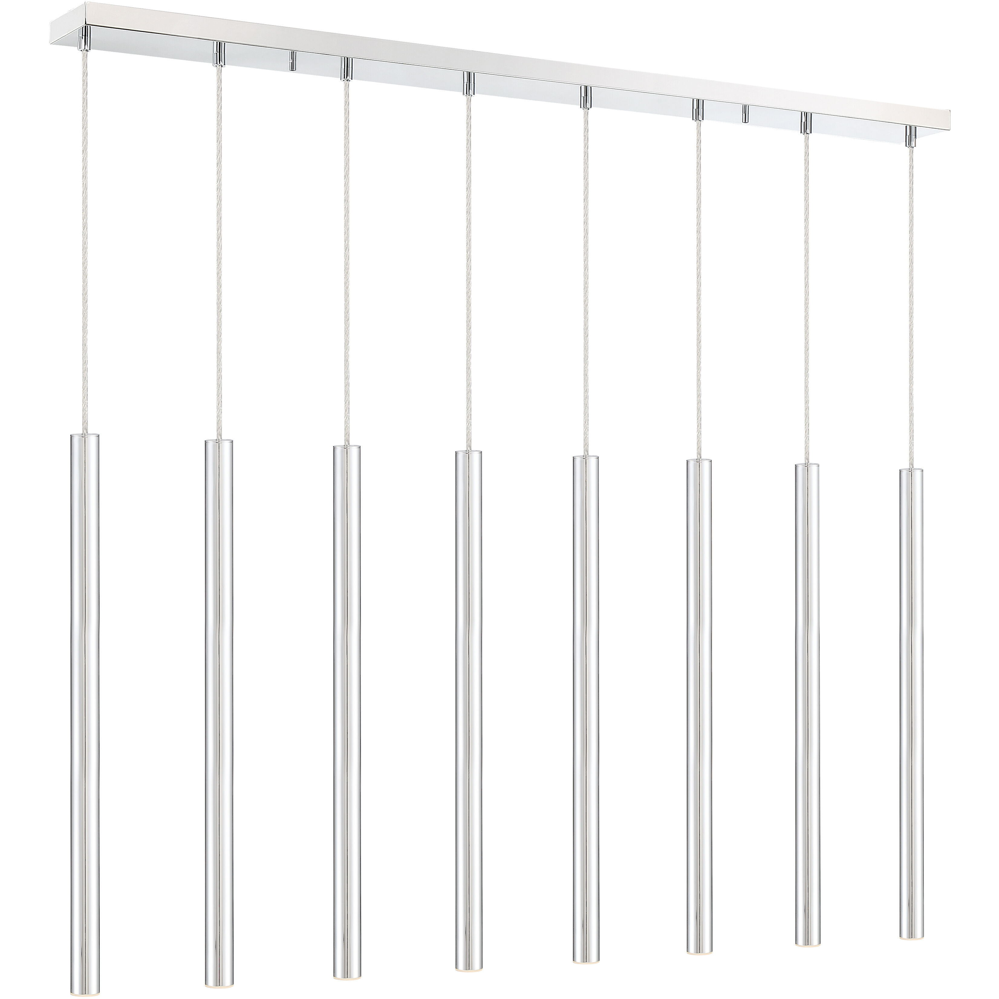Forest LED 44.25 inch Chrome Linear Chandelier Ceiling Light in 8, 30, Chrome Steel