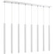 Forest LED 44.25 inch Chrome Linear Chandelier Ceiling Light in 8, 30, Chrome Steel