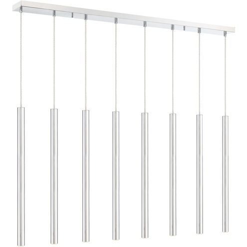 Forest LED 44.25 inch Chrome Linear Chandelier Ceiling Light in 8, 30, Chrome Steel