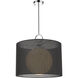 Arosia 1 Light 20 inch Chrome Pendant Ceiling Light in Black Fabric, 9