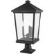 Beacon 3 Light 25.5 inch Black Outdoor Pier Mounted Fixture in 15.25