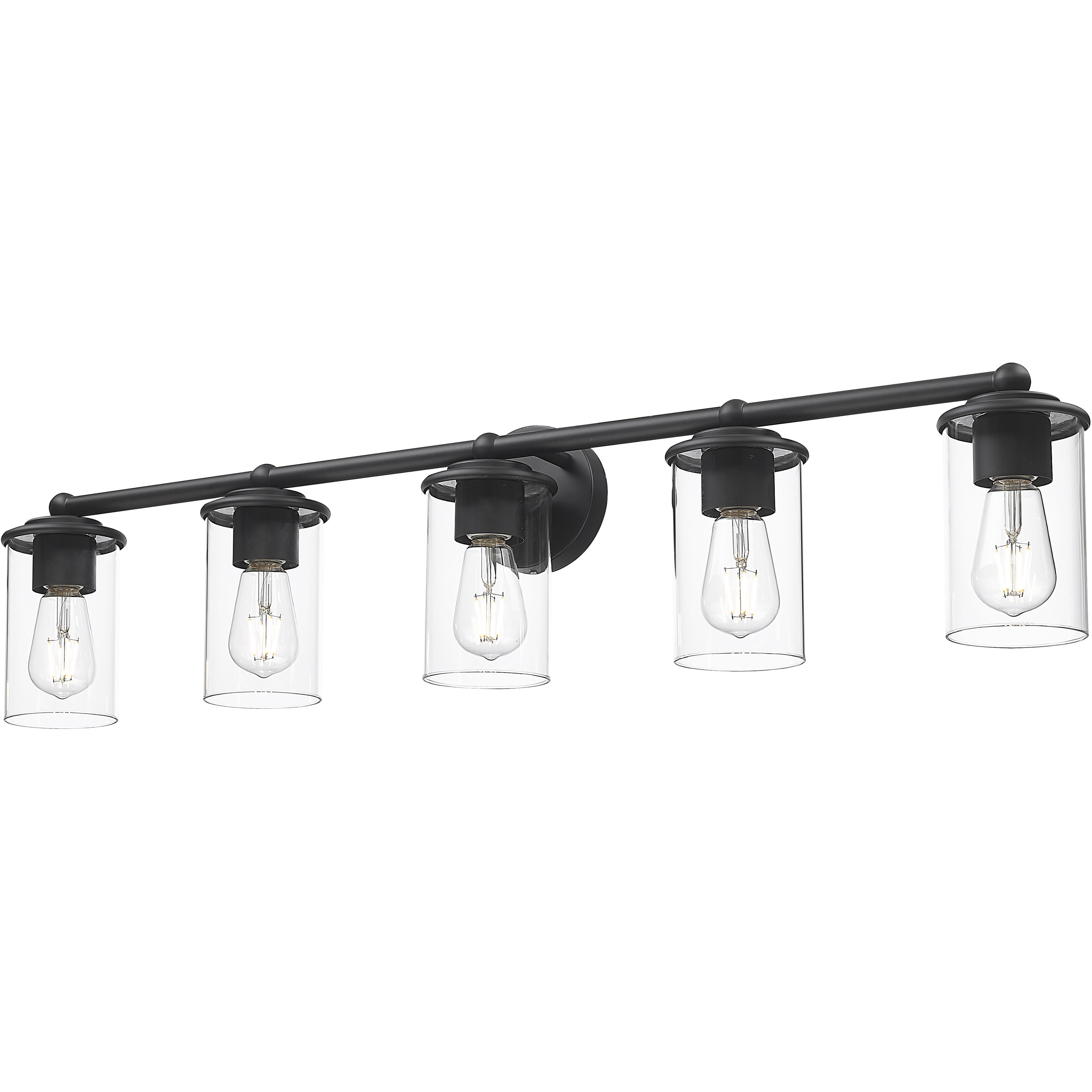 Thayer 5 Light 39 inch Matte Black Vanity Wall Light