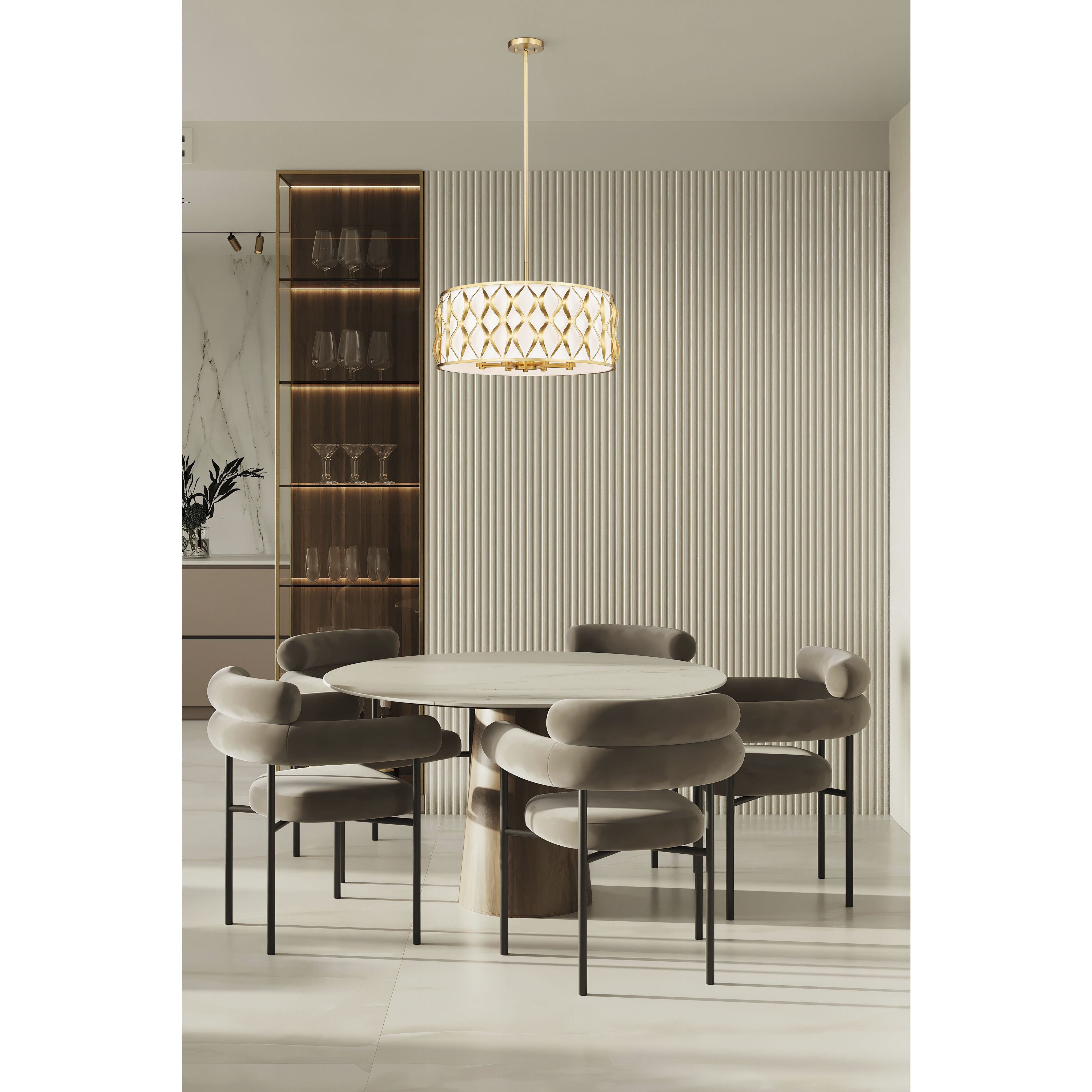 Harden 8 Light 26.25 inch Modern Gold Pendant Ceiling Light