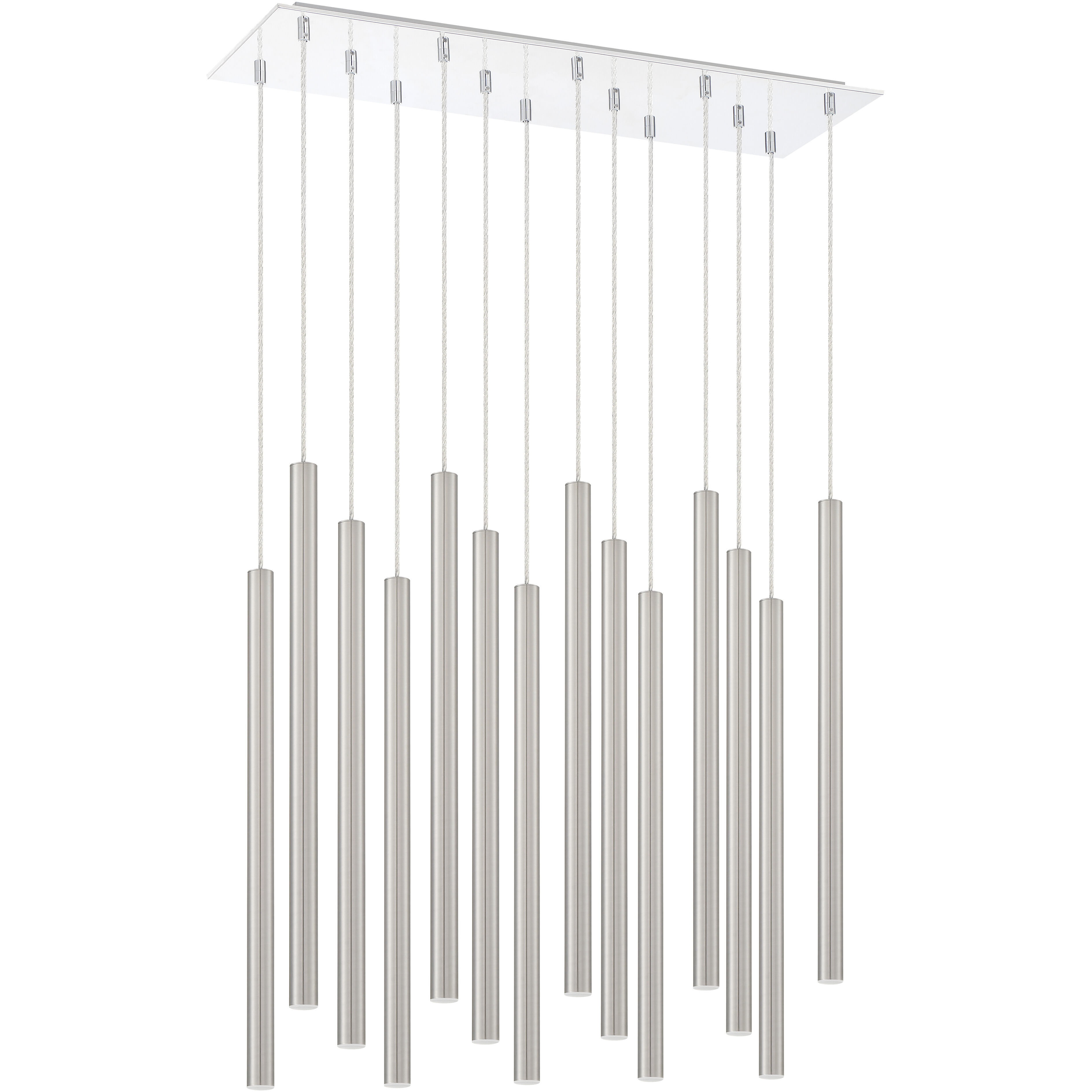 Forest LED 9.75 inch Chrome Chandelier Ceiling Light in Brushed Nickel Steel, 51, 14