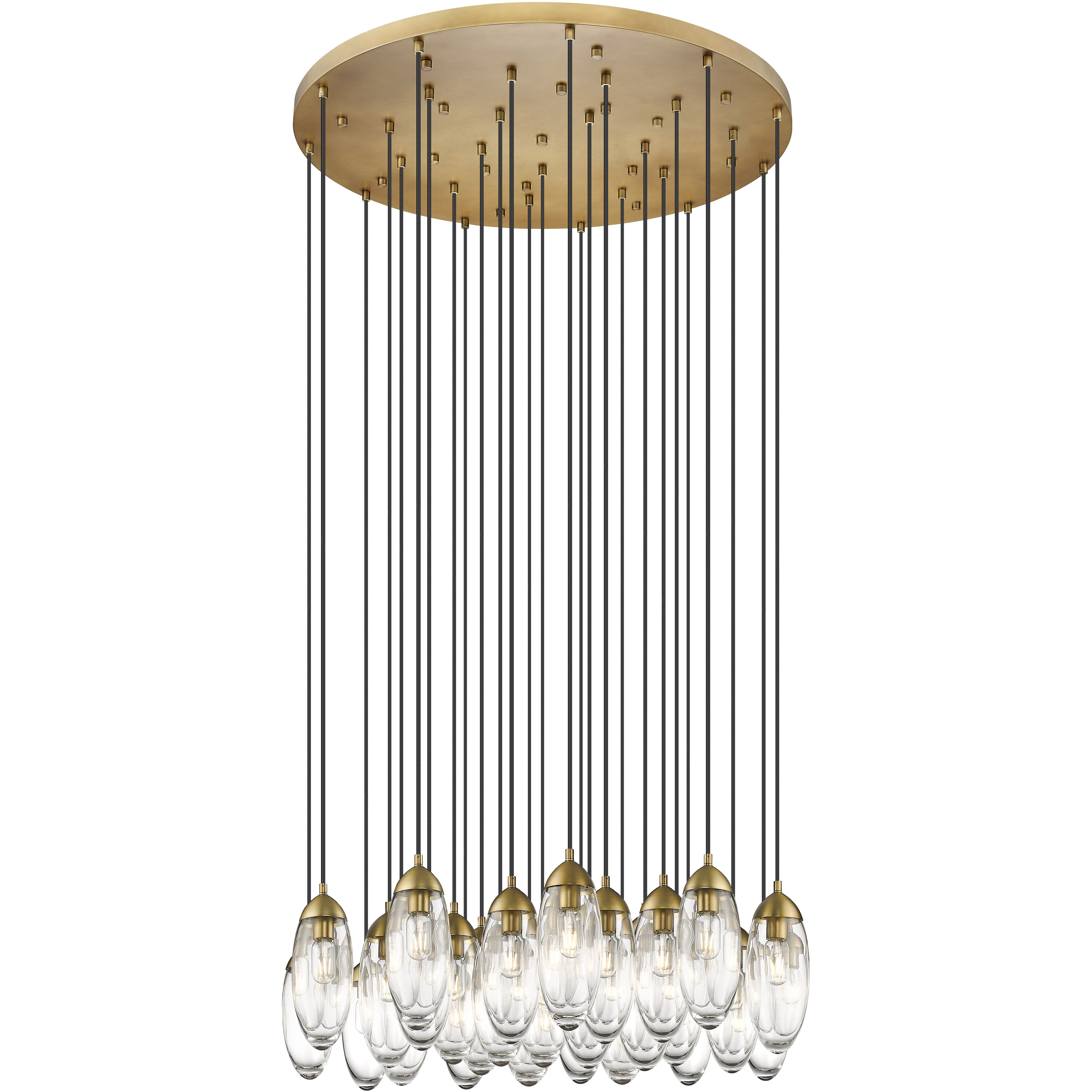 Arden 27 Light 36 inch Rubbed Brass Chandelier Ceiling Light
