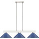 Cobalt 3 Light 46 inch Brushed Nickel Billiard Ceiling Light in Navy Blue