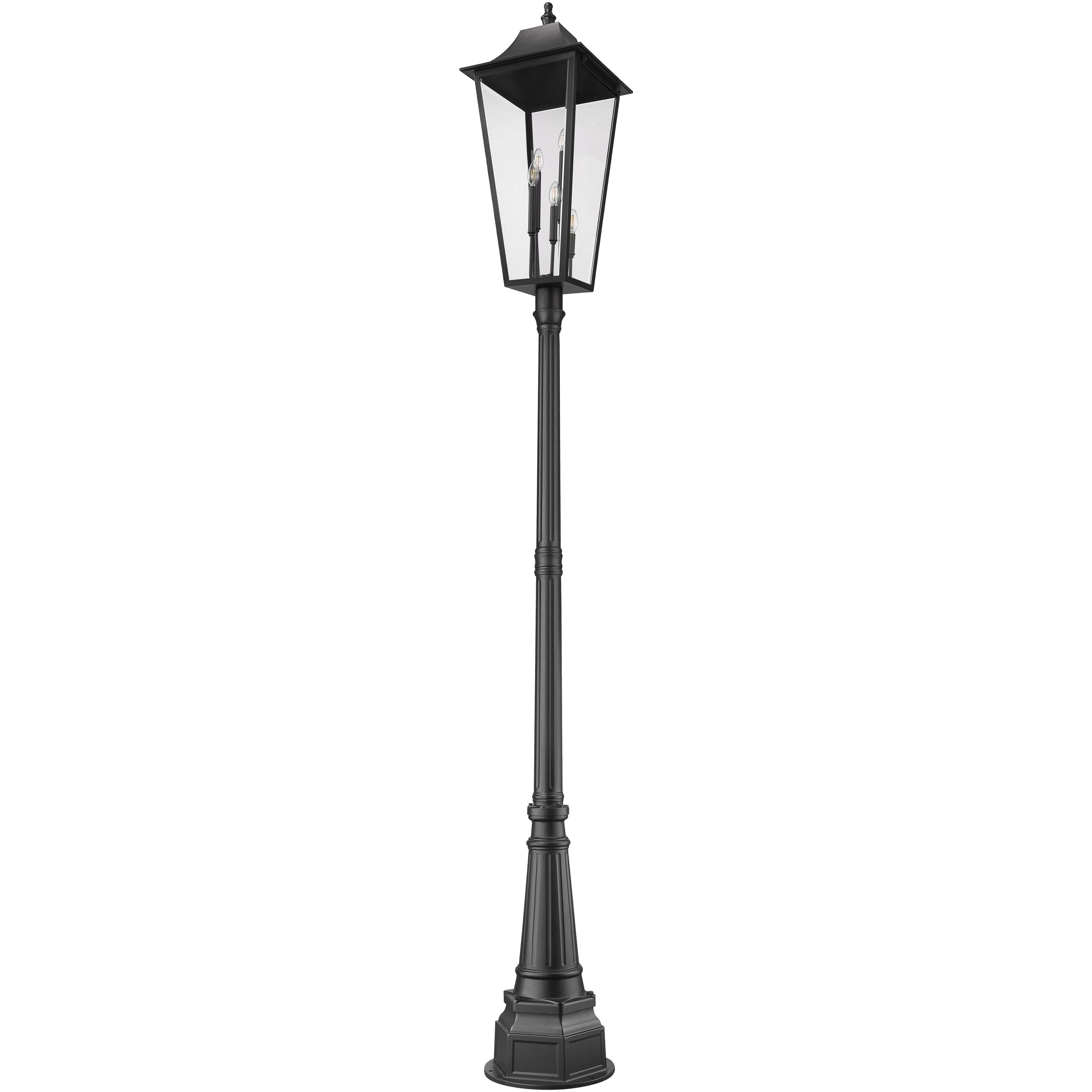 Gannon 5 Light 122.25 inch Black Outdoor Post Mounted Fixture in G9