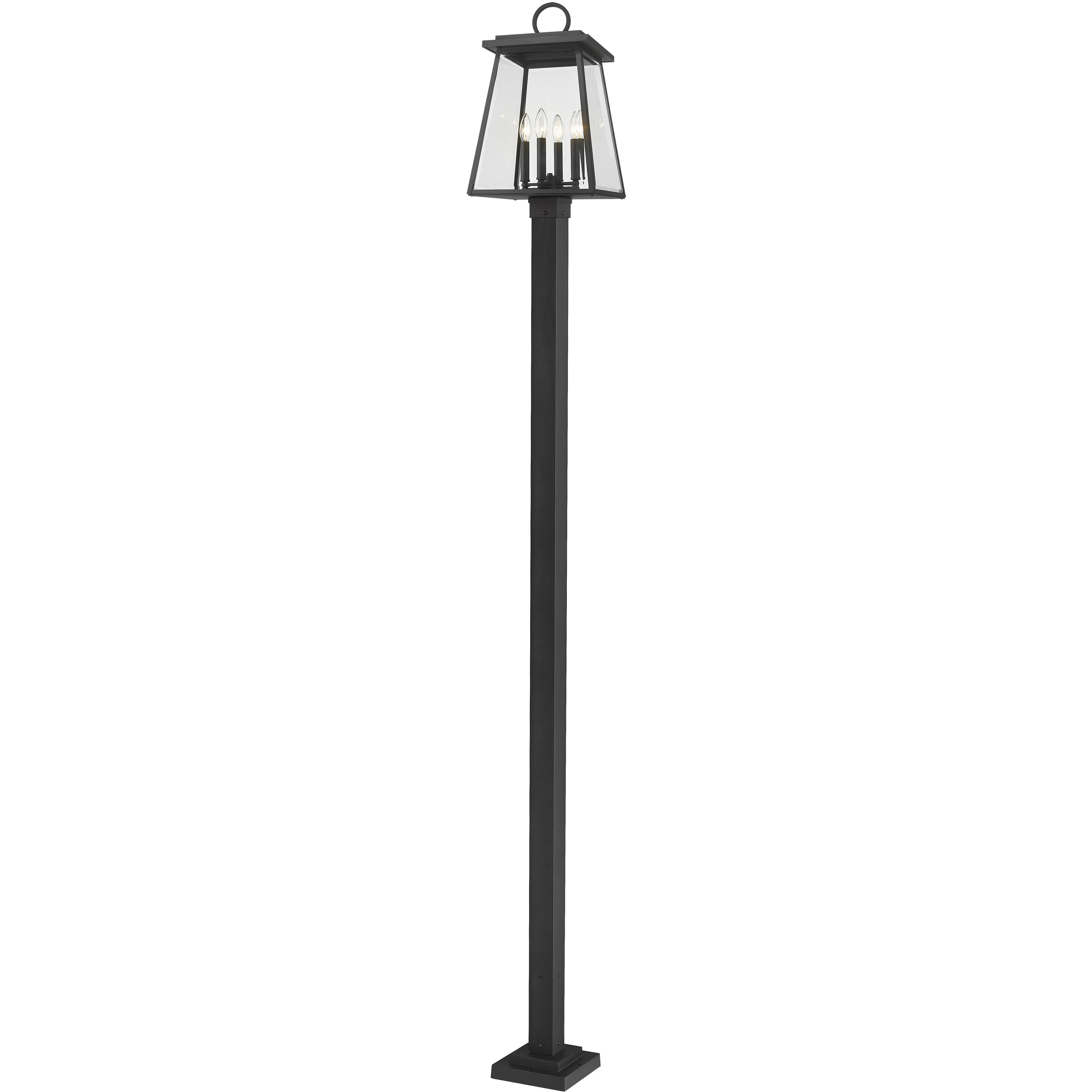 Broughton 4 Light 115.75 inch Black Outdoor Post Mounted Fixture