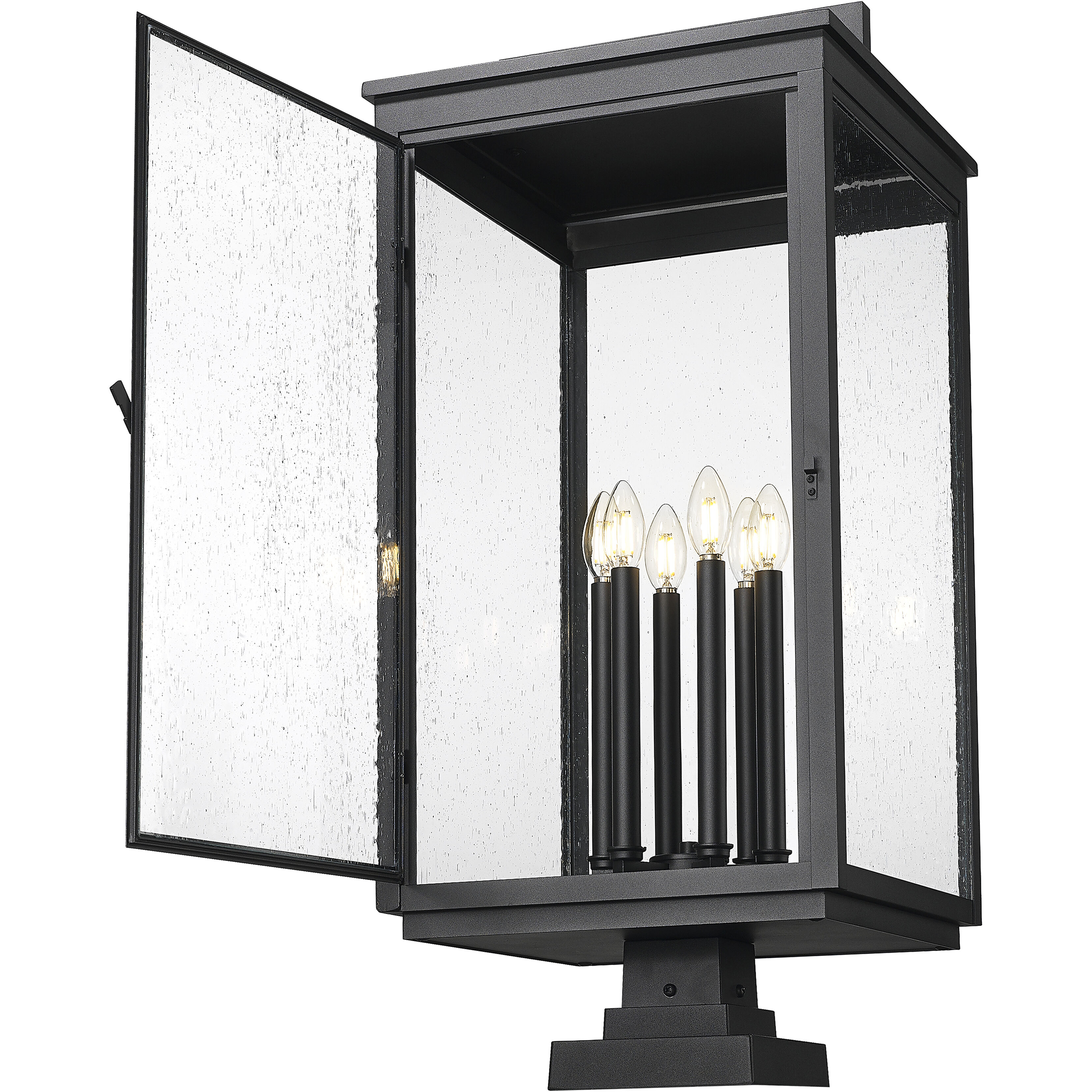 Hartwell 6 Light 34 inch Sand Black Outdoor Pier Mounted Fixture