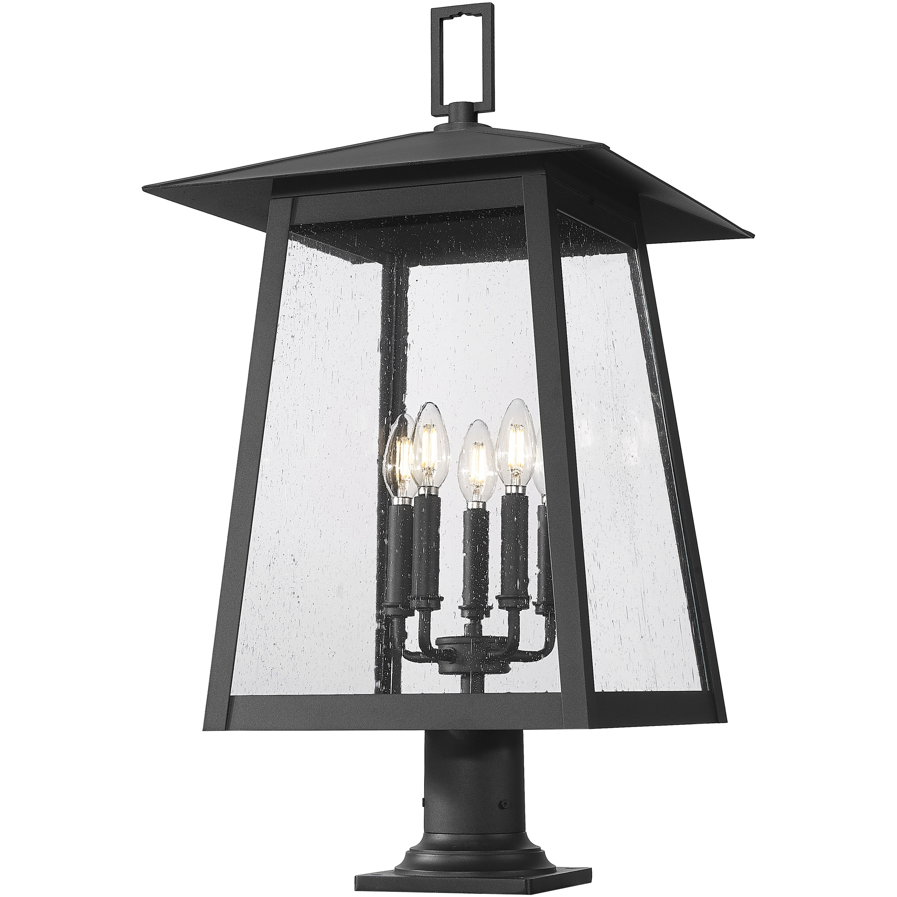 Rainer 5 Light 29.5 inch Black Outdoor Pier Mounted Fixture in G9