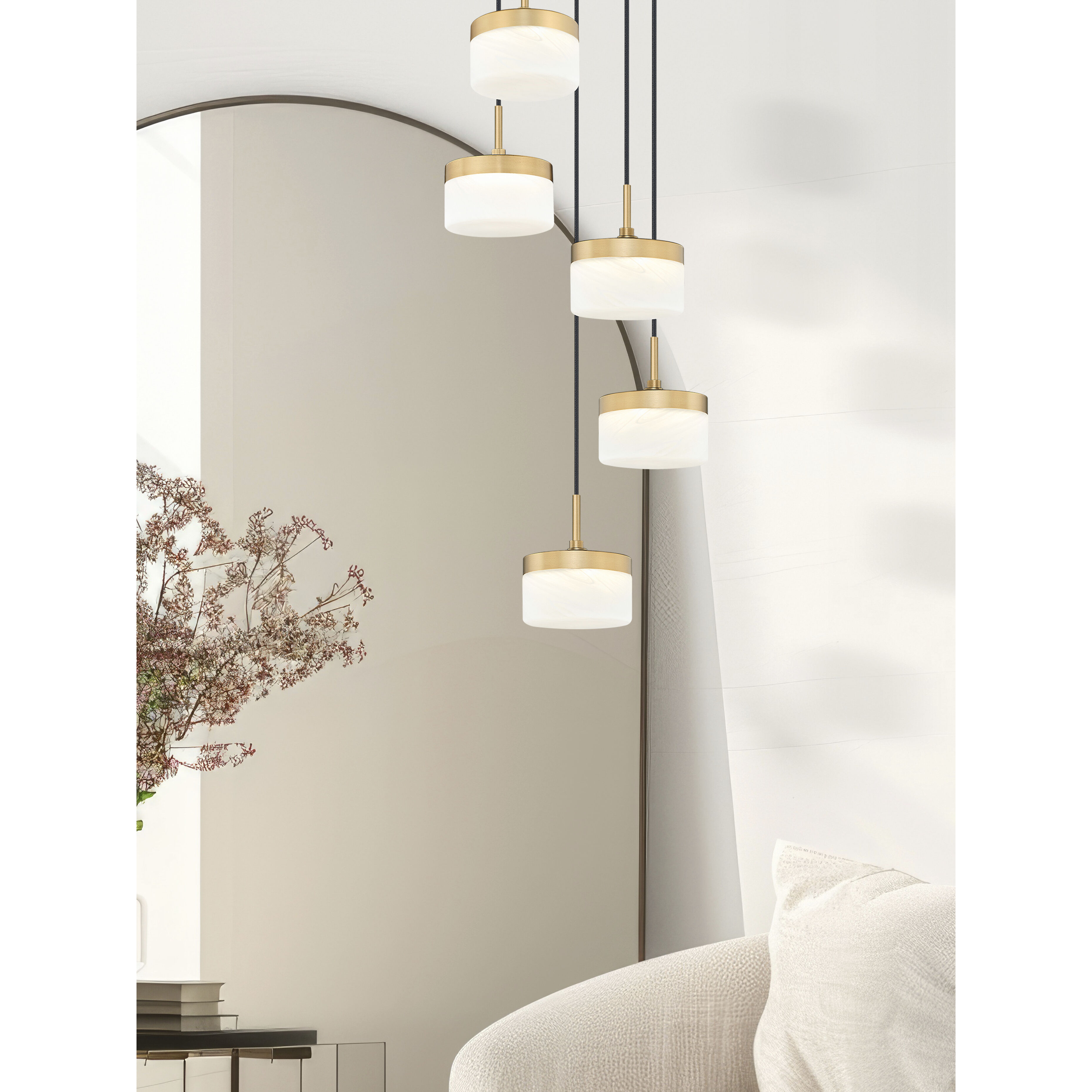 Renaud LED 15.75 inch Modern Gold Chandelier Ceiling Light