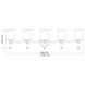 Henri 5 Light 42 inch Brushed Nickel Bathroom Vanity Wall Light