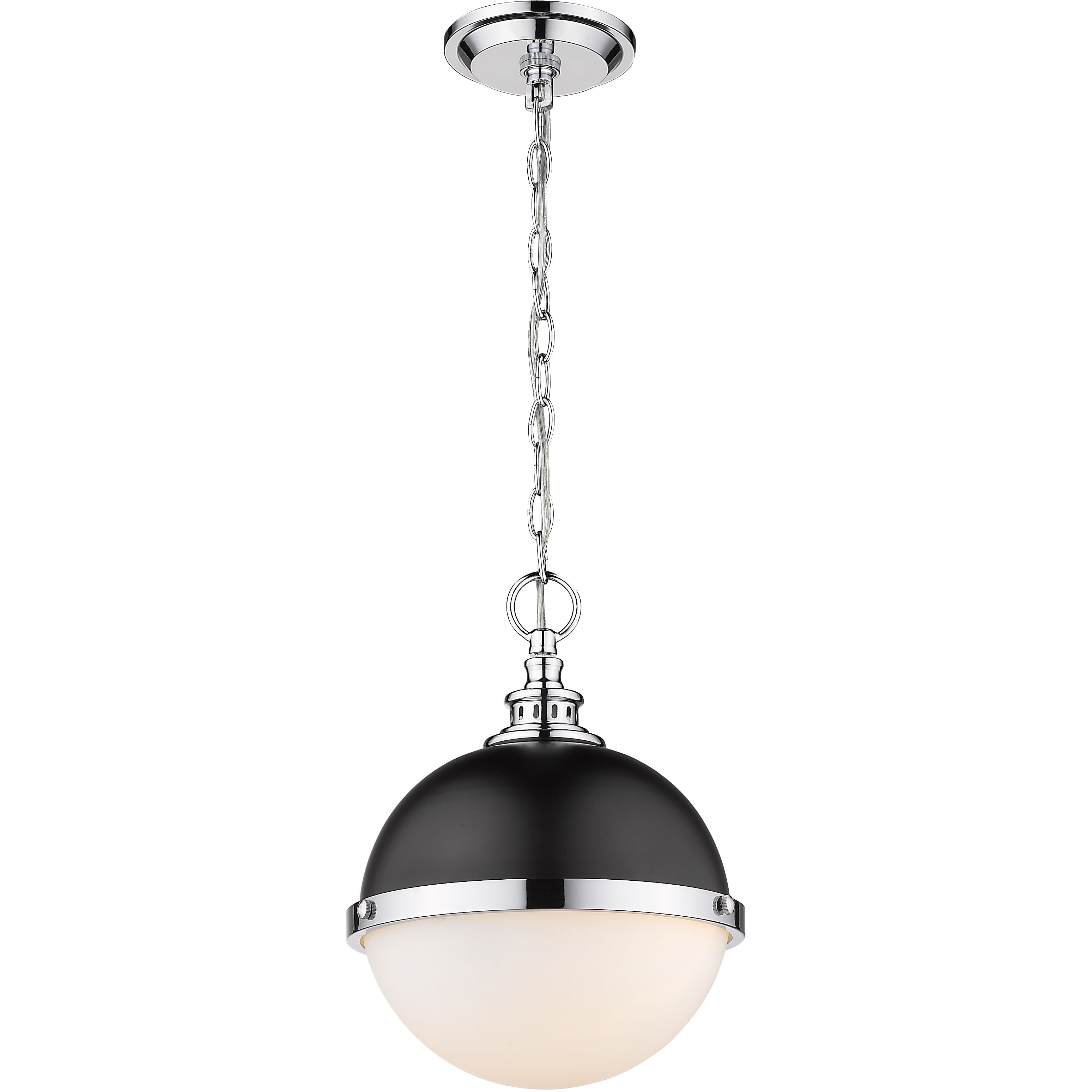Peyton 2 Light 11.5 inch Matte Black and Chrome Pendant Ceiling Light