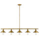 Casa 5 Light 51.5 inch Factory Brass Linear Chandelier Ceiling Light