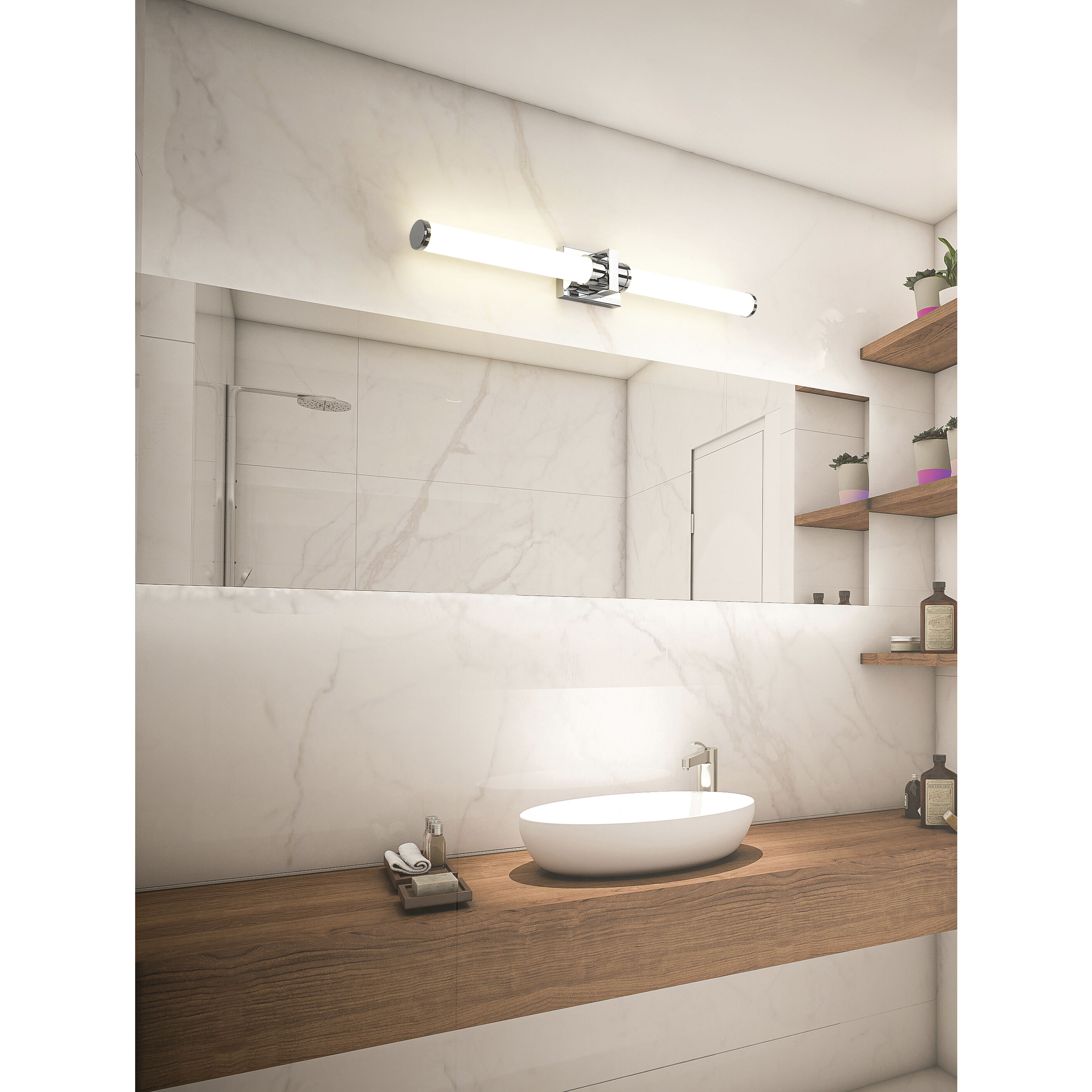 Idris LED 40.5 inch Chrome Bathroom Vanity Wall Light