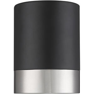 Algar LED 6 inch Matte Black and Brushed Nickel Flush Mount Ceiling Light