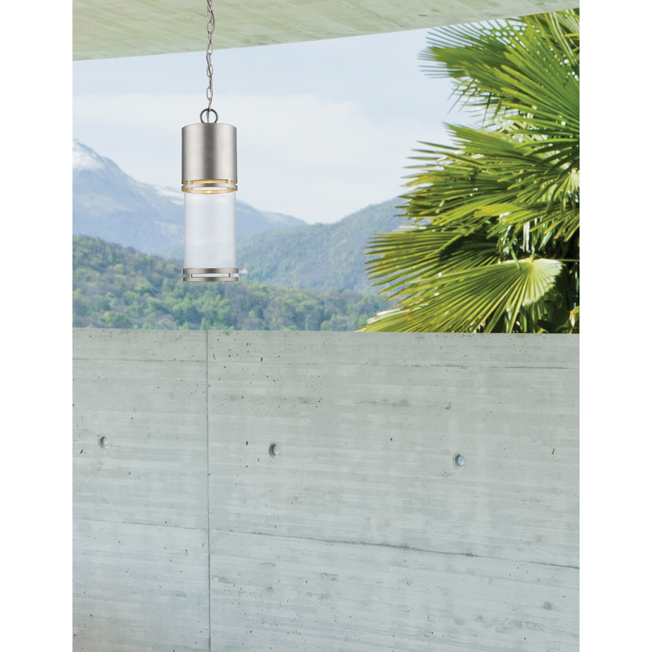 Luminata LED 5.88 inch Brushed Aluminum Outdoor Chain Mount Ceiling Fixture