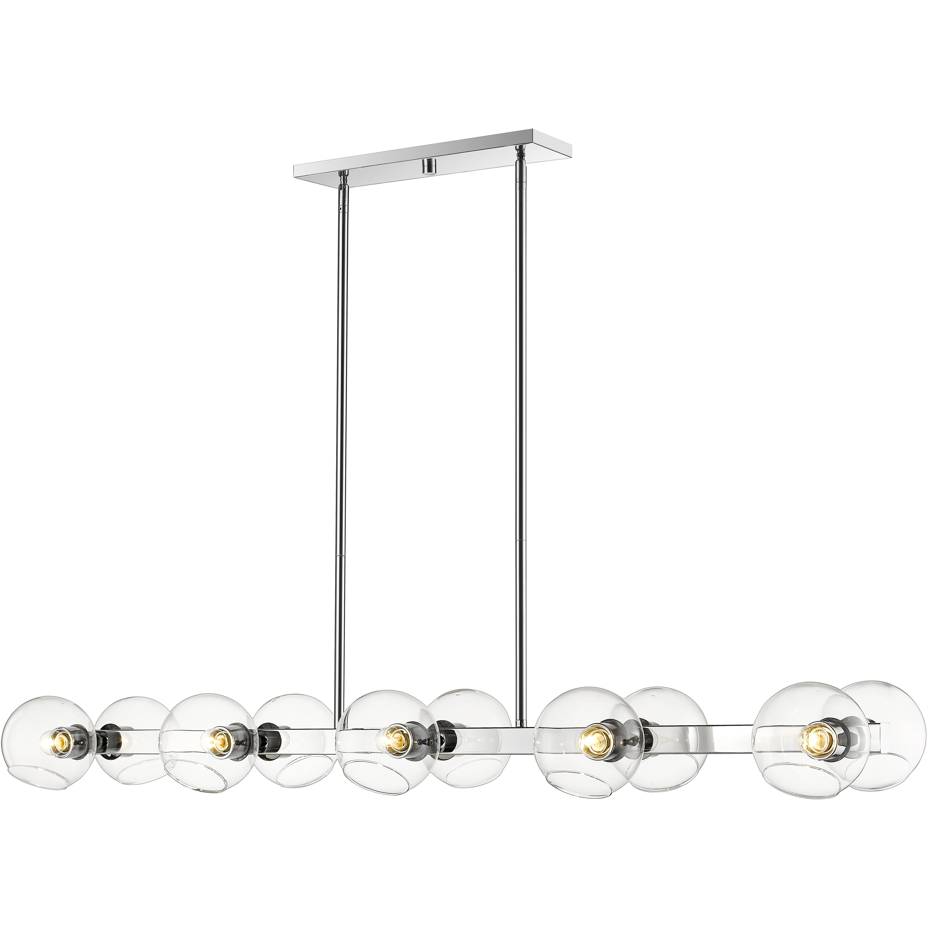 Marquee 10 Light 54 inch Chrome Linear Chandelier Ceiling Light