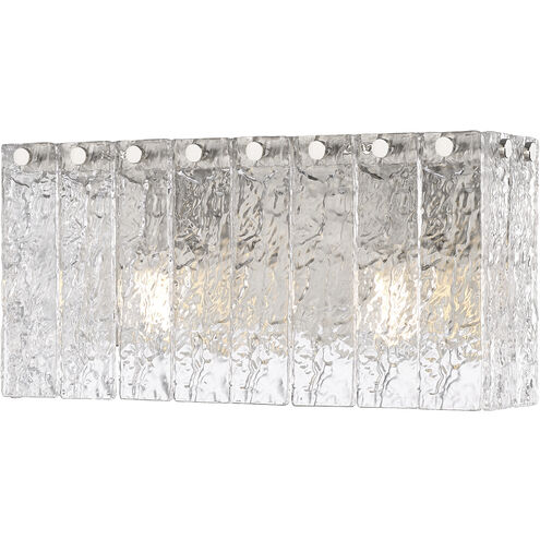 Glacier 2 Light 15 inch Brushed Nickel Vanity Wall Light