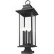 Tiberius 6 Light 36.5 inch Black Outdoor Pier Mounted Fixture
