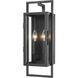 Lucian 2 Light 18.5 inch Black Outdoor Wall Light