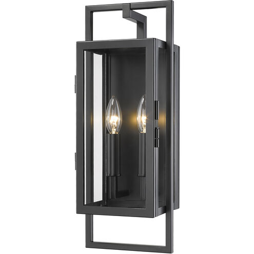Lucian 2 Light 18.5 inch Black Outdoor Wall Light