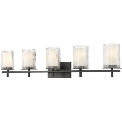 Grayson 5 Light 40 inch Matte Black Bath Vanity Wall Light