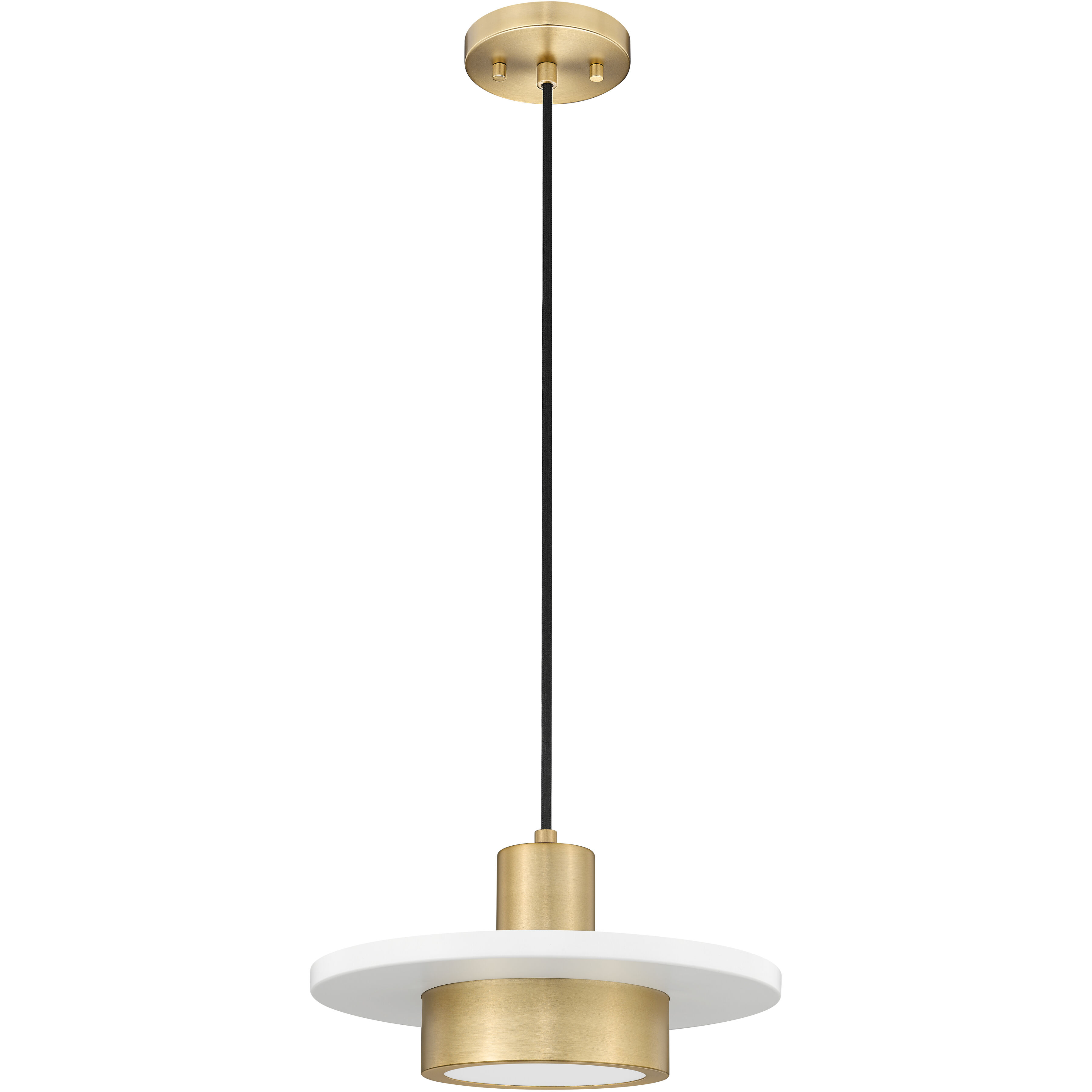 Ludo Pendant Ceiling Light in Matte White and Modern Gold