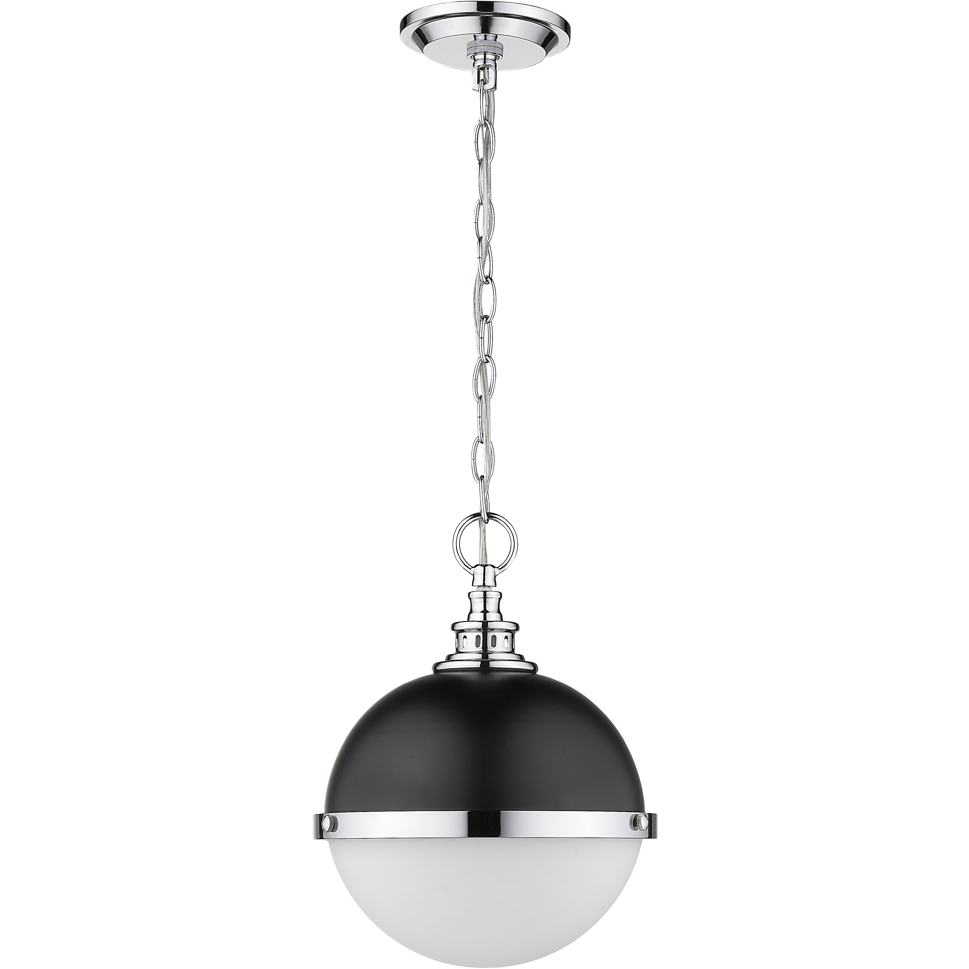 Peyton 2 Light 11.5 inch Matte Black and Chrome Pendant Ceiling Light