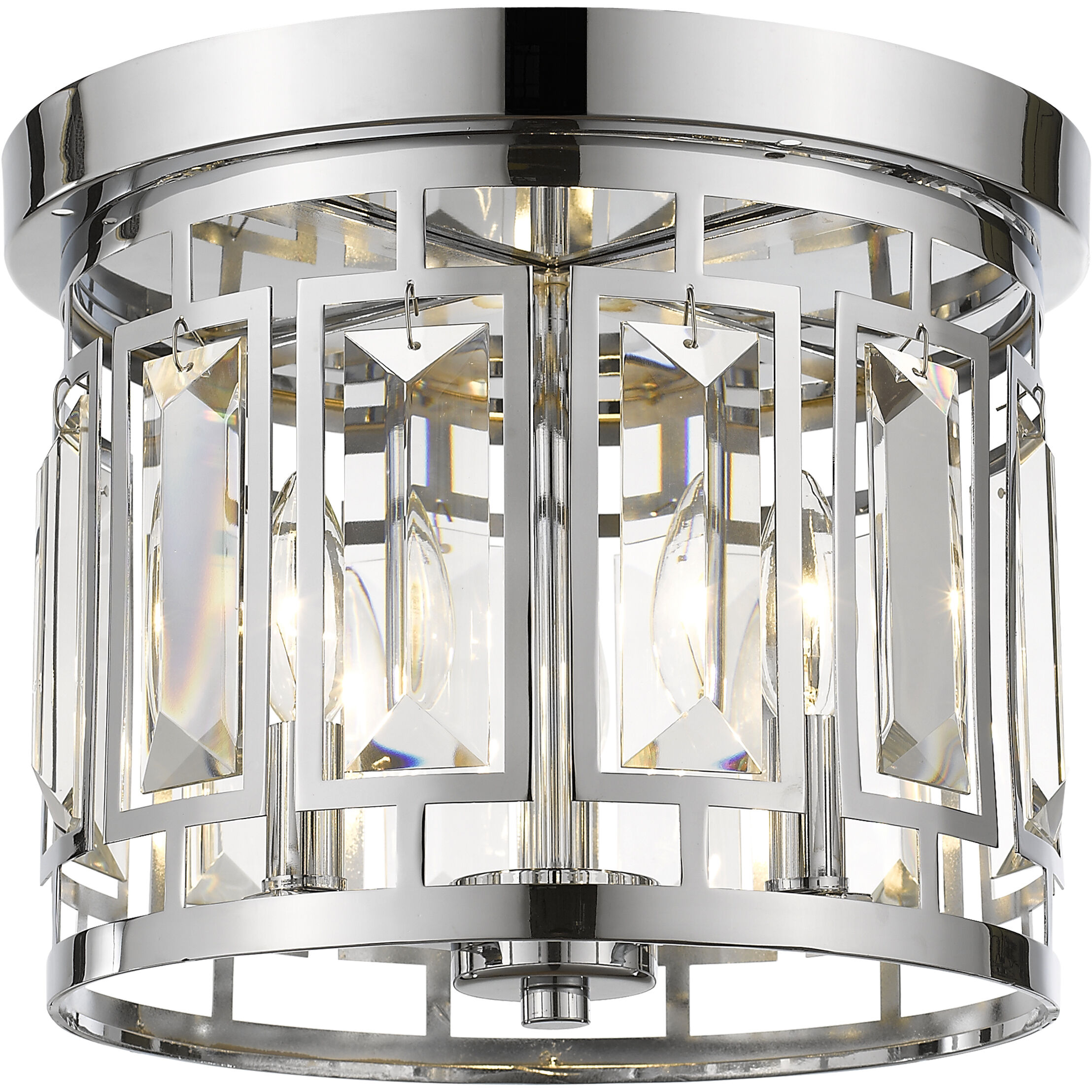 Mersesse 3 Light 12.5 inch Chrome Flush Mount Ceiling Light