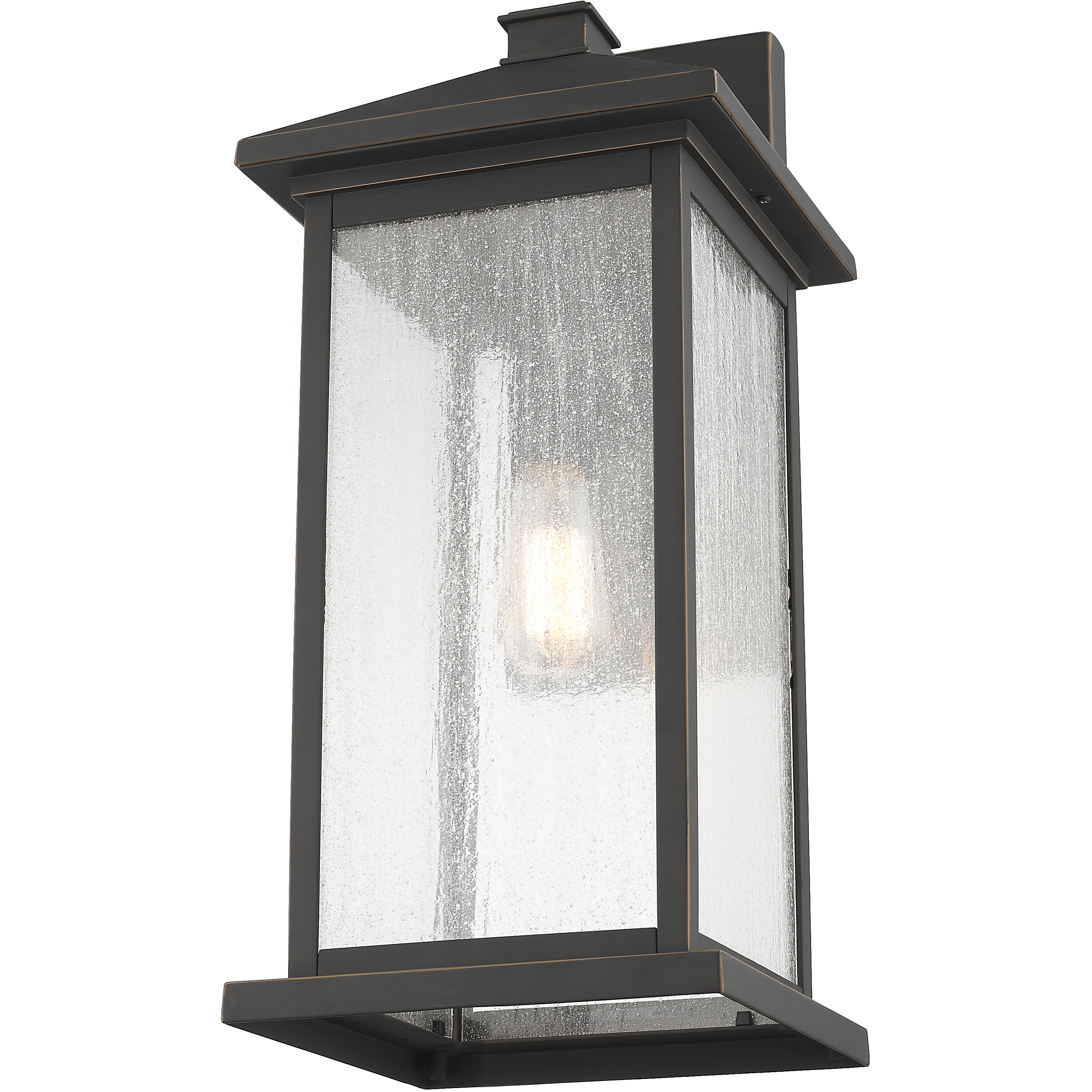 Portland 1 Light 22 inch Oil Rubbed Bronze Outdoor Wall Light in Clear Seedy Glass
