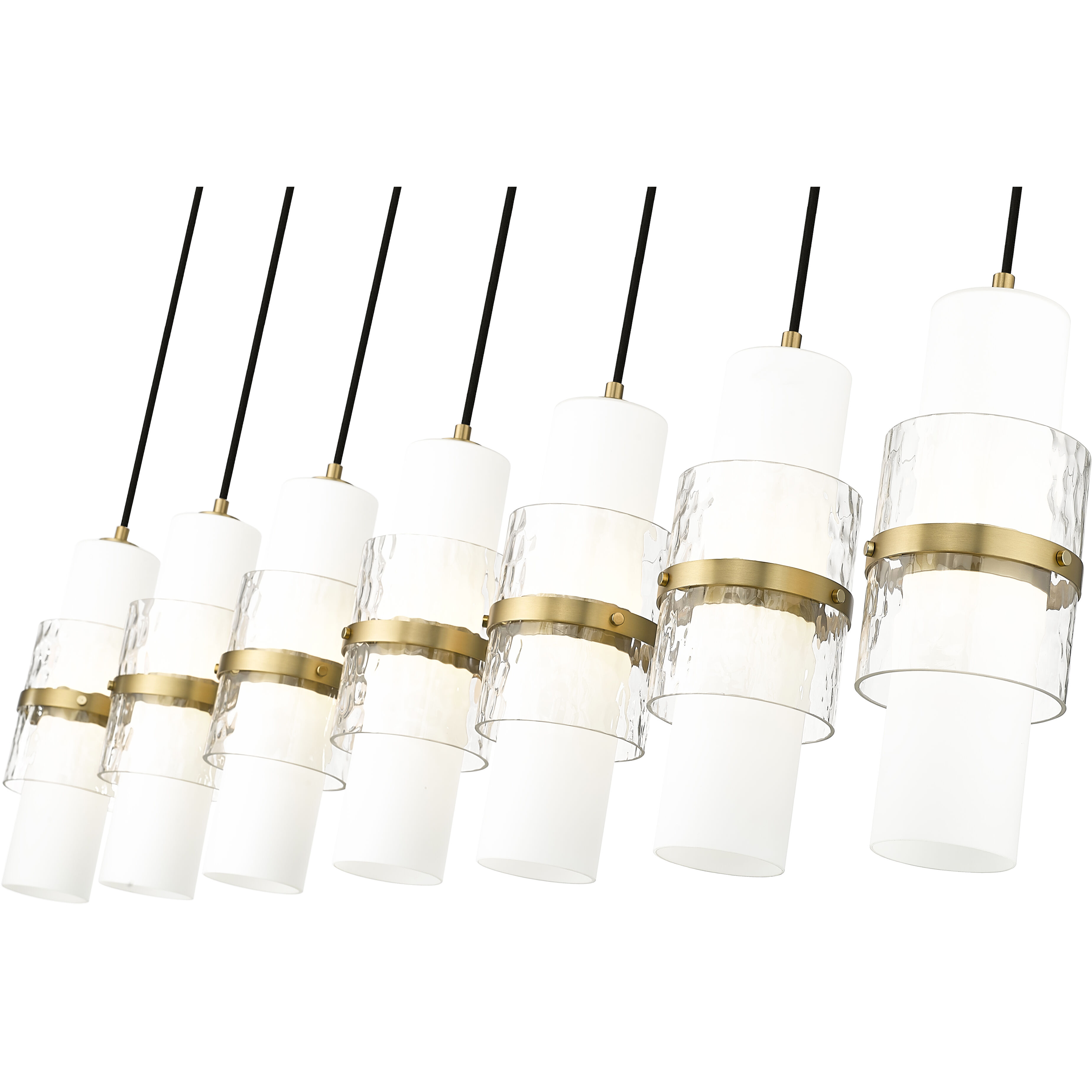 Cayden 7 Light 54 inch Modern Gold Linear Chandelier Ceiling Light