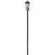 Gannon 3 Light 120.75 inch Black Outdoor Post Mounted Fixture in G9