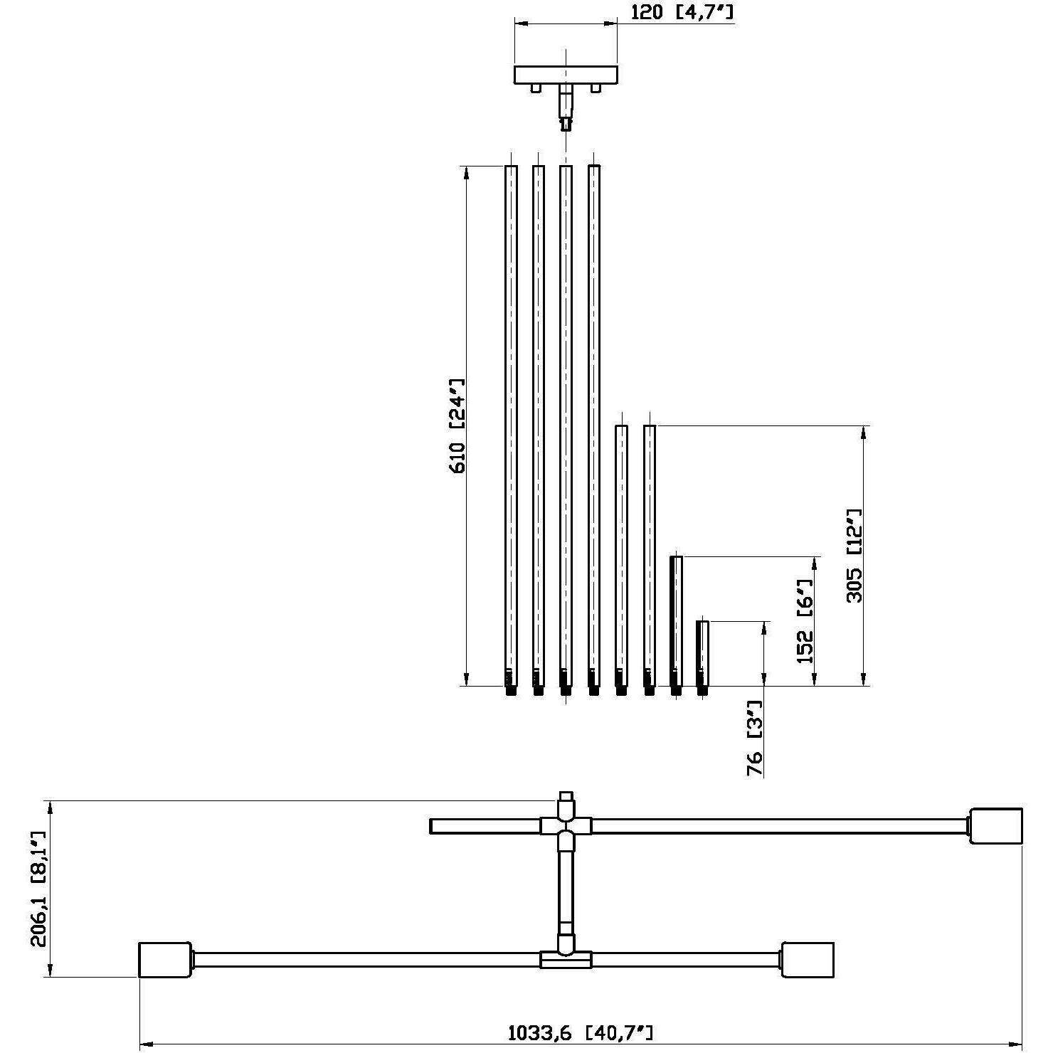 Modernist 3 Light 4.75 inch Matte Black Chandelier Ceiling Light