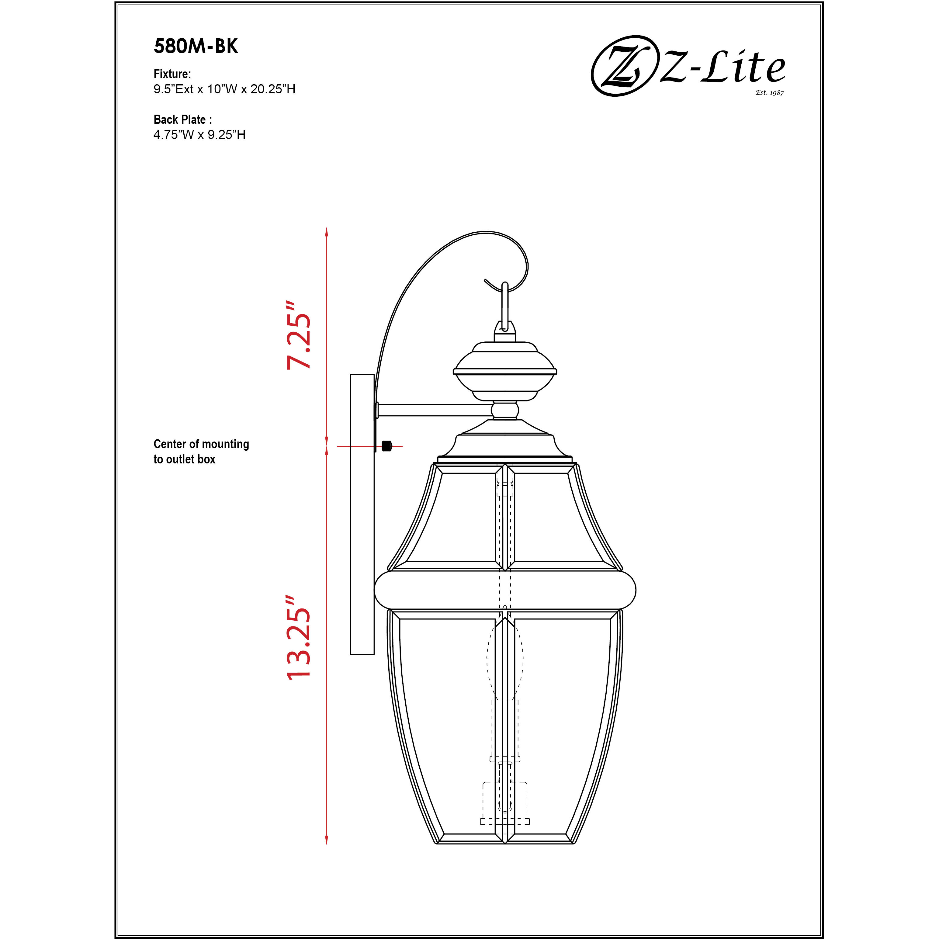 Westover 2 Light 20.25 inch Black Outdoor Wall Light