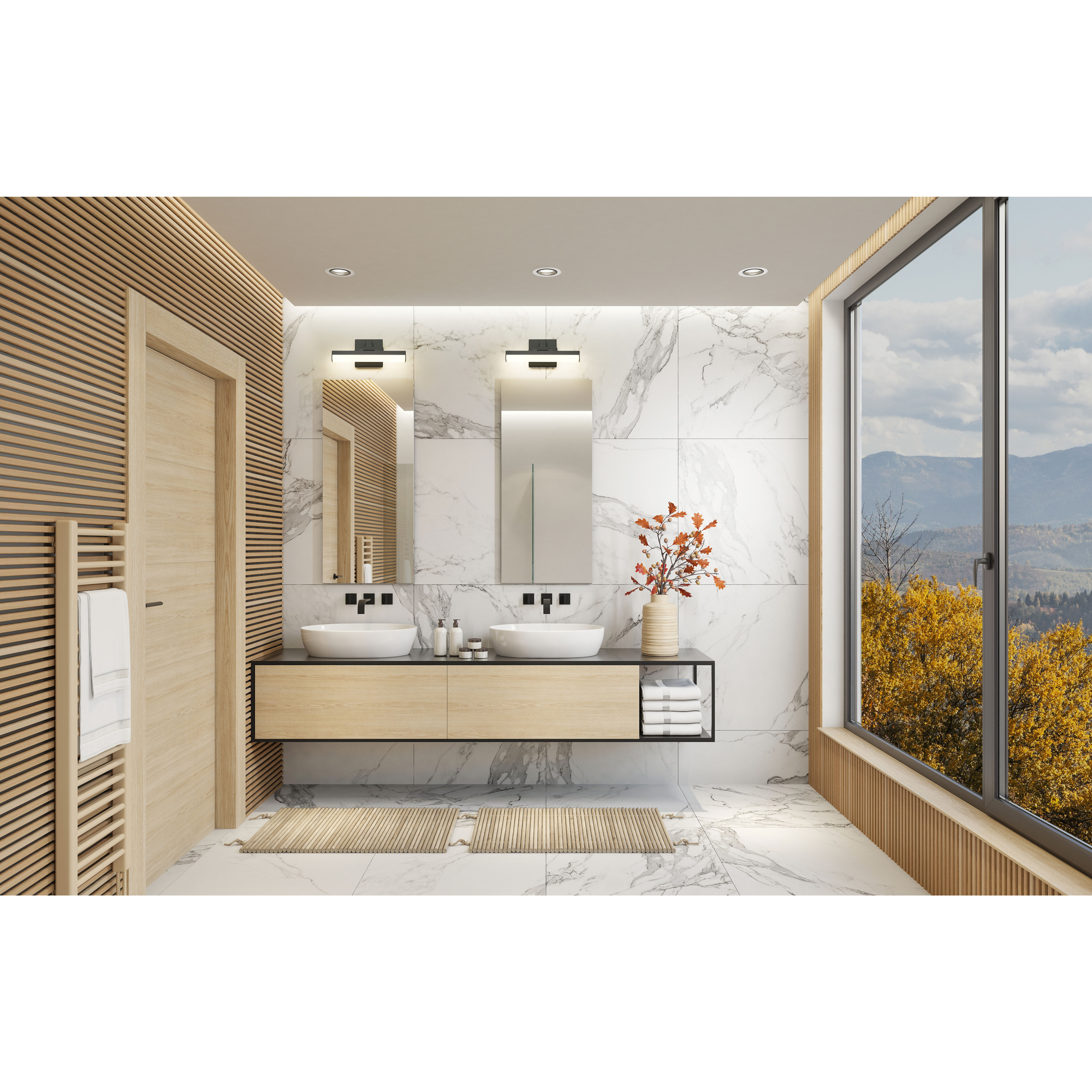 Liam LED 13 inch Matte Black Vanity Wall Light