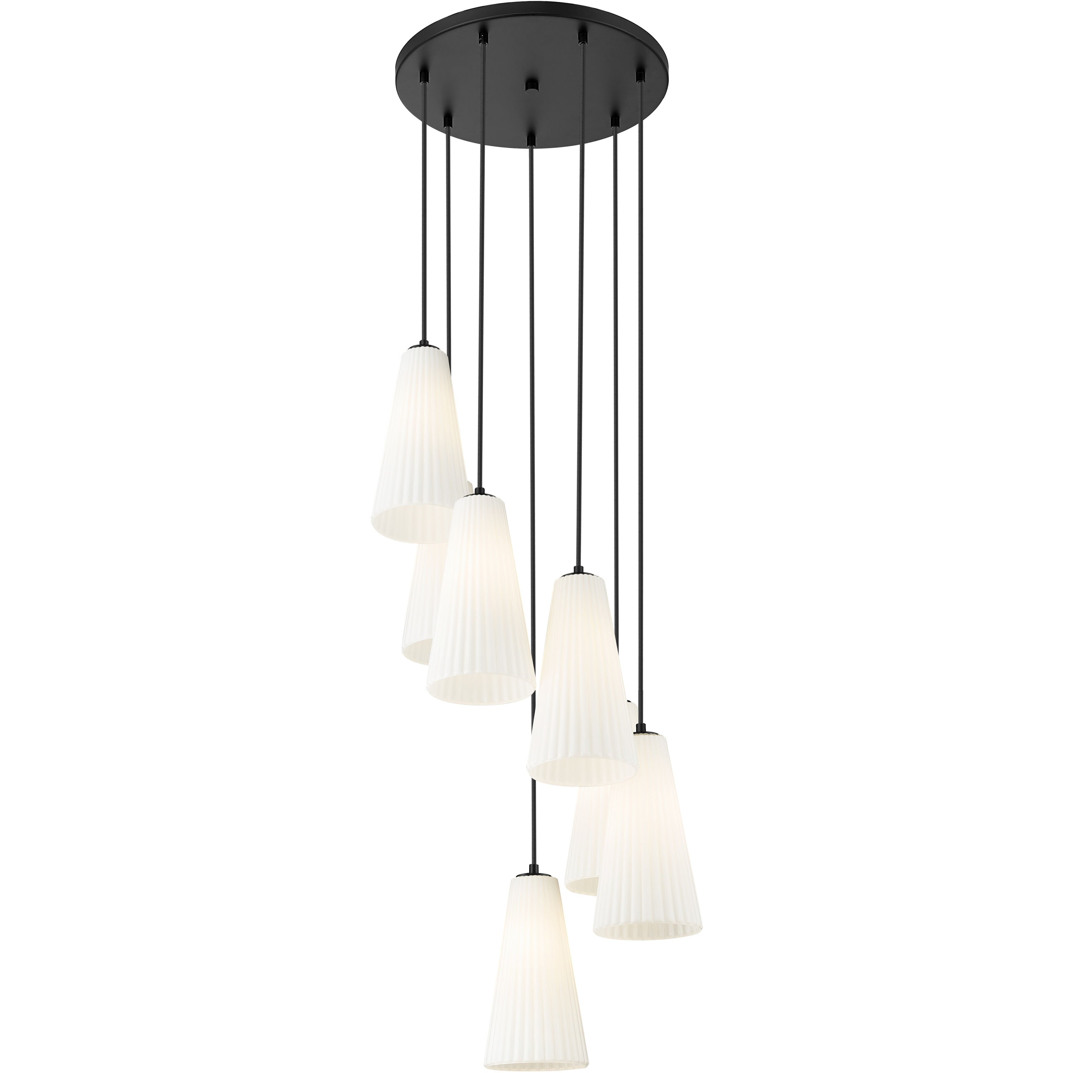 Farrell 7 Light 18 inch Matte Black Chandelier Ceiling Light