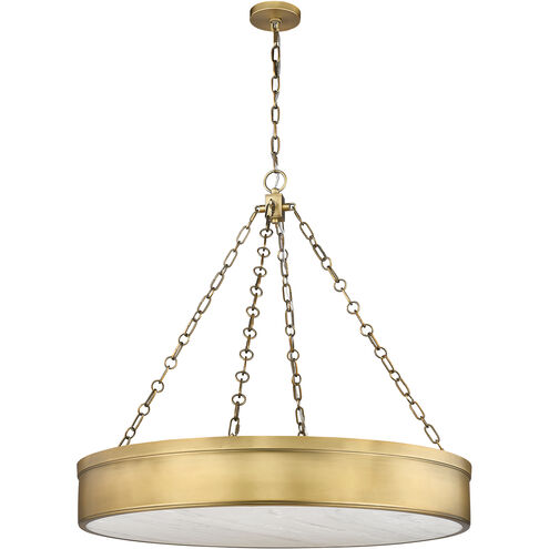 Anders LED 33 inch Rubbed Brass Chandelier Ceiling Light