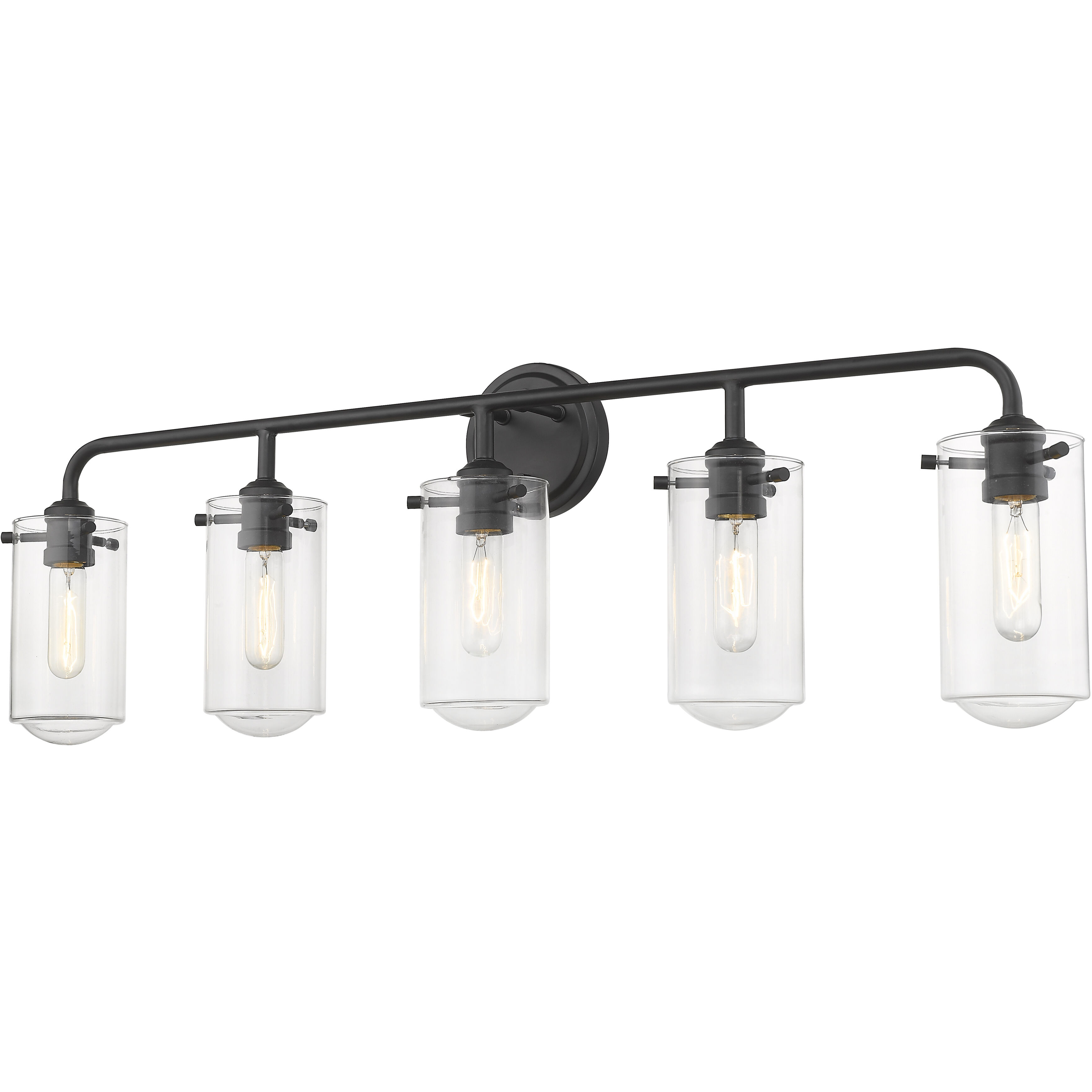 Delaney 5 Light 38 inch Matte Black Vanity Wall Light
