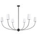 Shannon 6 Light 62 inch Matte Black Chandelier Ceiling Light