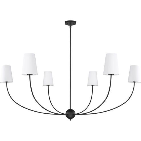 Shannon 6 Light 62 inch Matte Black Chandelier Ceiling Light