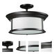Sonna 3 Light 15.5 inch Bronze Semi Flush Mount Ceiling Light